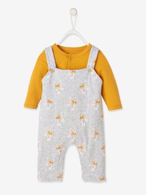 Outfit for Newborn Babies: Dungarees + Bodysuit in Organic Cotton  - vertbaudet enfant