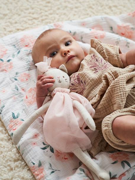 Couverture bébé jersey/gaze de coton EAU DE ROSE rose - vertbaudet enfant 