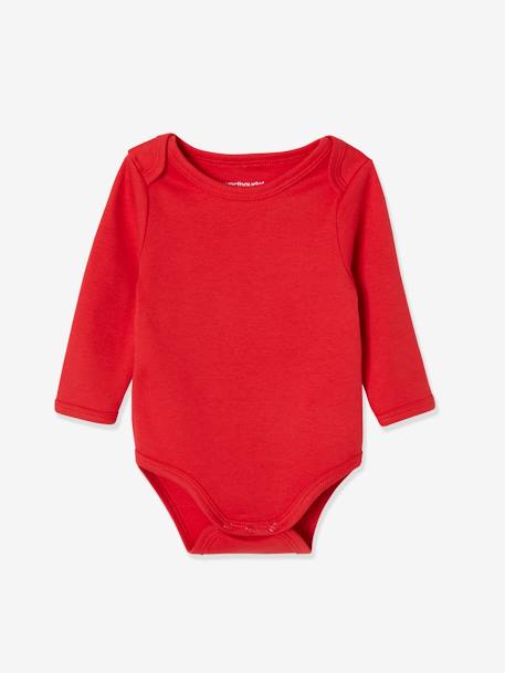 Pack of 5 Long Sleeve Bodysuits in Pure Cotton, for Babies Red/Multi - vertbaudet enfant 