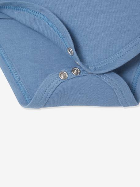 Pack of 3 Short Sleeve Bodysuits for Newborn Babies Blue/Multi - vertbaudet enfant 