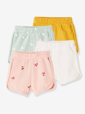 Pack of 4 Terry Cloth Shorts, for Babies  - vertbaudet enfant