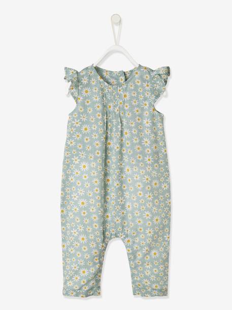 Ensemble bébé fille combinaison + bandeau imprimés rose imprimé+rose pâle+rose poudré+vert céladon imprimé - vertbaudet enfant 