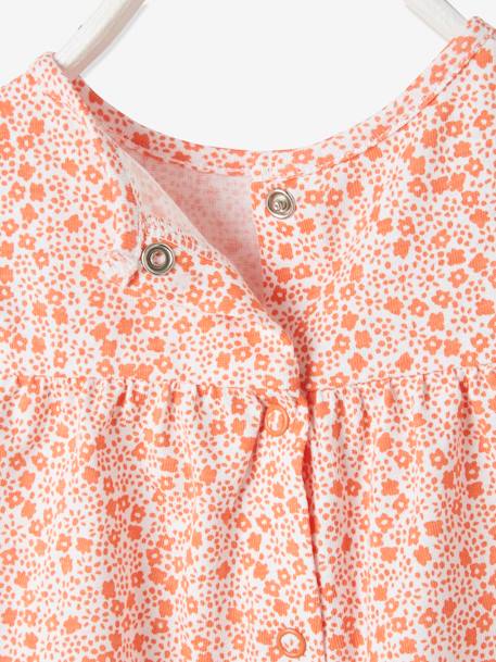 T-Shirt with Printed Flowers, for Babies Dark Blue/Print+Orange/Print+turquoise - vertbaudet enfant 