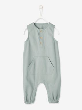 Linen & Cotton Jumpsuit, for Baby Boys  - vertbaudet enfant