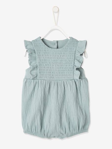 Sleeveless Jumpsuit for Babies Grey+rose - vertbaudet enfant 