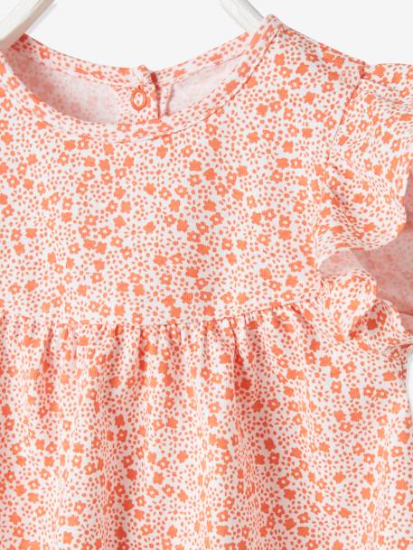 T-shirt imprimé fleurs bébé marine imprimé+orange imprimé+turquoise - vertbaudet enfant 