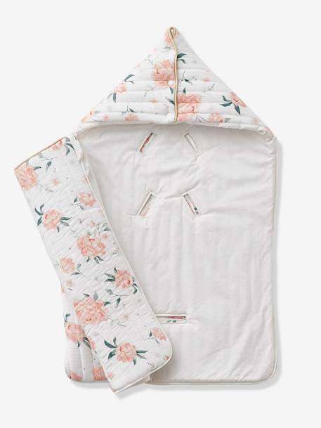 Baby Nest in Cotton Gauze, EAU DE ROSE Theme White/Print - vertbaudet enfant 