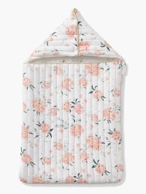 Baby-Outerwear-Baby Nest-Baby Nest in Cotton Gauze, EAU DE ROSE Theme
