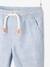 Pantalon garçon retroussable en pantacourt léger aspect lin tissé beige chiné+bleu clair - vertbaudet enfant 