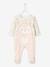 Fleece Sleepsuit with Press Studs on the Front, for Newborn Babies Light Pink/Print - vertbaudet enfant 
