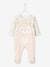 Fleece Sleepsuit with Press Studs on the Front, for Newborn Babies Light Pink/Print - vertbaudet enfant 