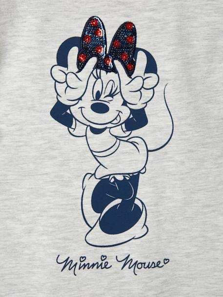 Ensemble fille T-shirt et short Disney Minnie® gris chiné / bas twill bleu - vertbaudet enfant 
