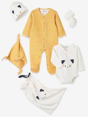 eco-friendly-fashion-5-Piece Newborn Kit & Striped Bag, Cat