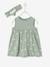 Robe bébé naissance et bandeau assorti beige+rose poudré+tilleul imprimé - vertbaudet enfant 