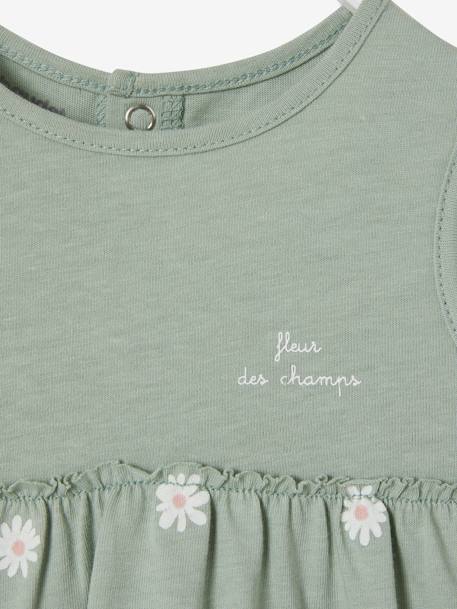 Robe bébé naissance et bandeau assorti beige+rose poudré+tilleul imprimé - vertbaudet enfant 