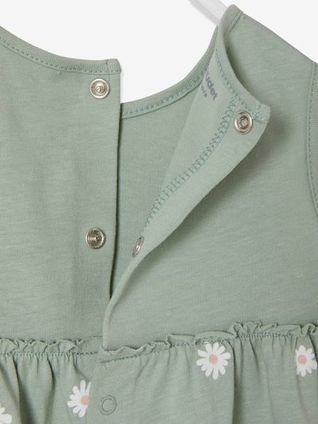 Robe bébé naissance et bandeau assorti beige+rose poudré+tilleul imprimé - vertbaudet enfant 