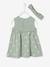 Robe bébé naissance et bandeau assorti beige+rose poudré+tilleul imprimé - vertbaudet enfant 