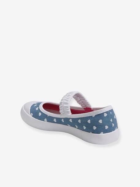 Mary Jane Shoes in Canvas for Girls Blue/Print+Gold+GREEN LIGHT SOLID - vertbaudet enfant 