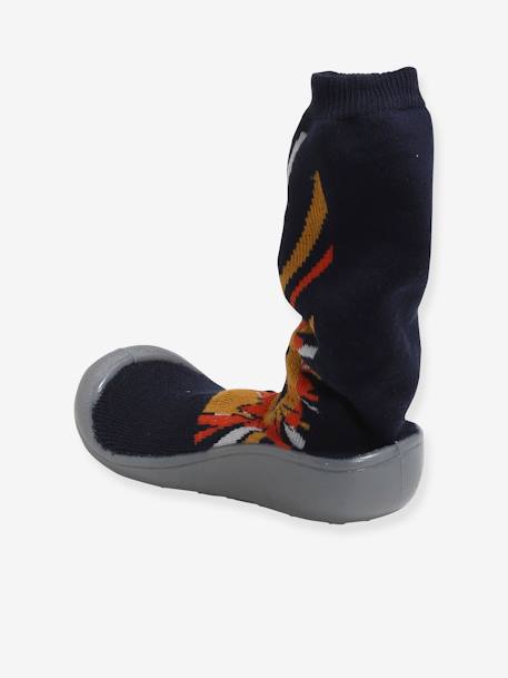 Non-Slip Slipper Socks for Boys Dark Blue/Print - vertbaudet enfant 