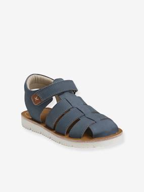 Leather Sandals with Touch Fastening Strap, for Baby Boys  - vertbaudet enfant