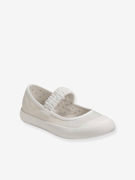 Mary Jane Shoes in Canvas for Girls Gold+GREEN LIGHT SOLID+white - vertbaudet enfant 