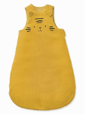 Sleeveless Baby Sleep Bag in Organic* Cotton Gauze, BABY TIGER Theme  - vertbaudet enfant