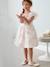 T-Strap Ballet Pumps for Girls Light Pink+White - vertbaudet enfant 