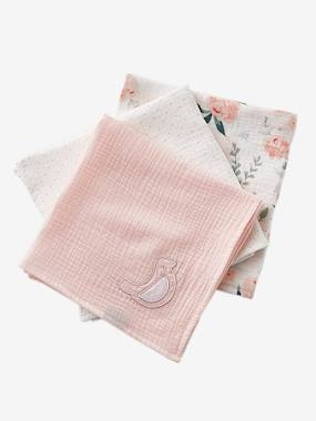 Nursery-Changing Mats & Accessories-Pack of 3 Nappies, EAU DE ROSE Theme
