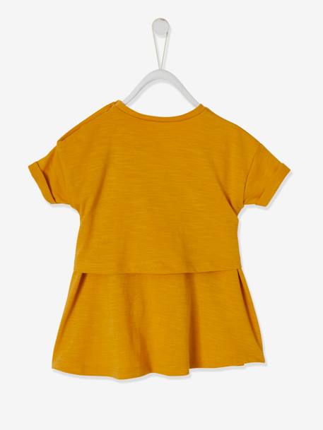 2-in-1 Dress with Bow for Babies Dark Yellow - vertbaudet enfant 