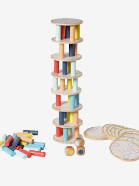 Toys-Traditional Board Games-Skill and Balance Games-Cylinder Tower Balancing Game - Wood FSC® Certified