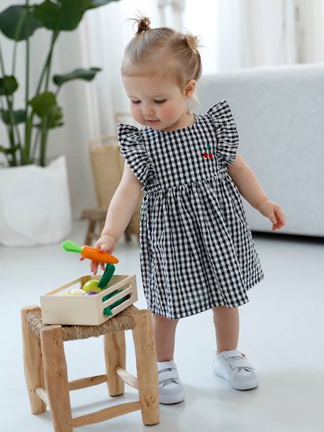 Baby cotton jersey dress with embroidery