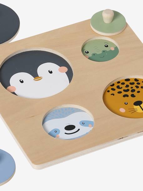 Puzzle formes rondes animaux en bois FSC® multicolore - vertbaudet enfant 