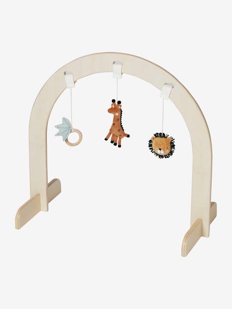 Set of 3 Hanging Toys for Modular Wooden Activity Arch Brown - vertbaudet enfant 