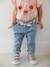 Jean bébé fille ceinture imprimée double stone - vertbaudet enfant 