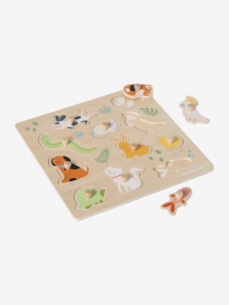 Puzzle boutons Animaux de compagnie en bois FSC® multicolore - vertbaudet enfant 