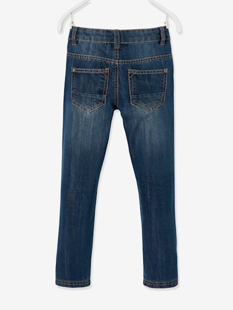 WIDE Hip, Straight Leg Indestructible MorphologiK Jeans for Boys Dark Blue - vertbaudet enfant 