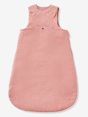 Summer Special Baby Sleep Bag in Organic* Cotton Gauze, Lovely Kitten  - vertbaudet enfant