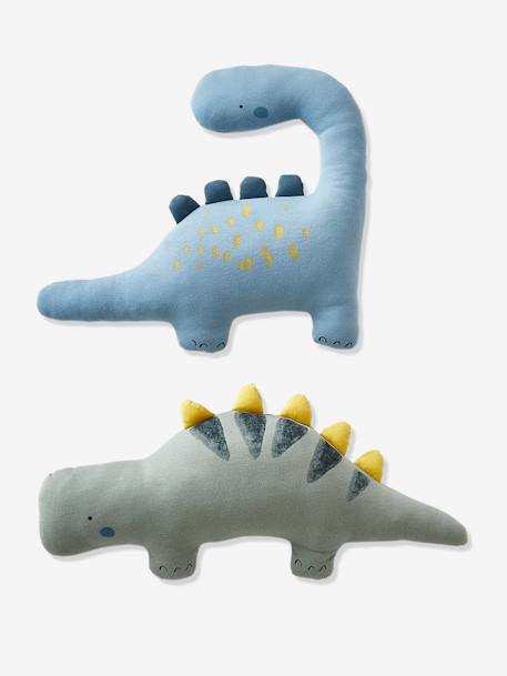 Pack of 2 Cushions, Little Dino Theme Blue - vertbaudet enfant 