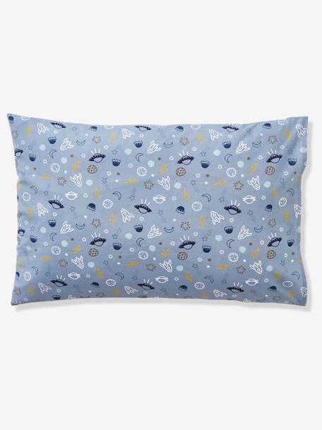Children's Duvet Cover + Pillowcase Set Basics, Cosmos Theme Blue/Print - vertbaudet enfant 