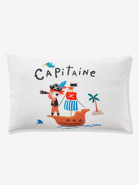 Parure housse de couette enfant et taie d'oreiller P COMME PIRATE écru / bleu - vertbaudet enfant 