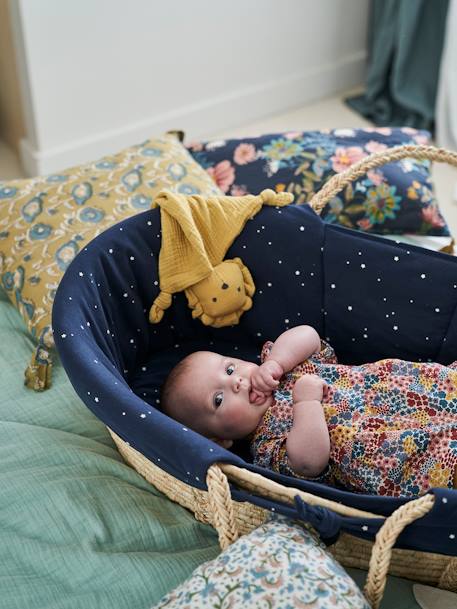 Carrycot Liner Dark Blue/Print+ecru - vertbaudet enfant 