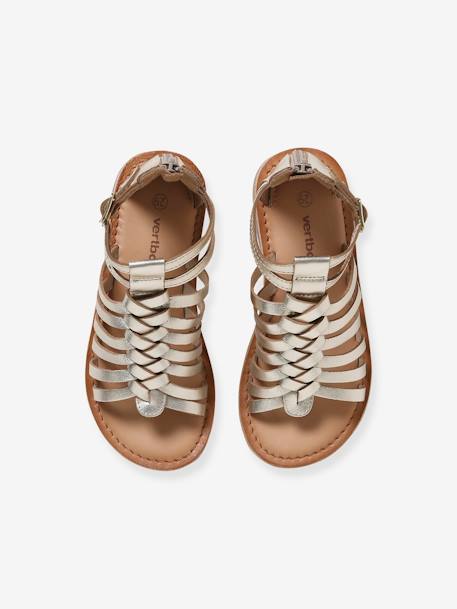 Leather Gladiator Sandals for Children, Designed for Autonomy 6497 - vertbaudet enfant 
