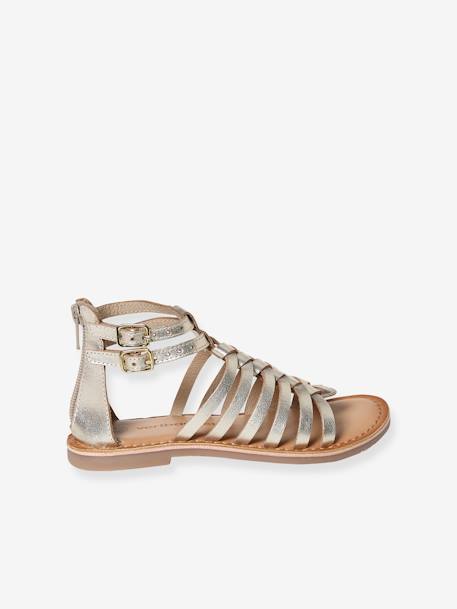 Leather Gladiator Sandals for Children, Designed for Autonomy 6497 - vertbaudet enfant 