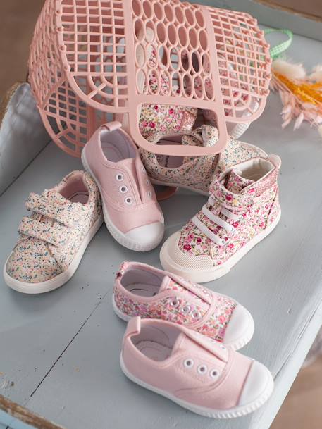 High-Top Trainers, for Baby Girls Pink/Print - vertbaudet enfant 
