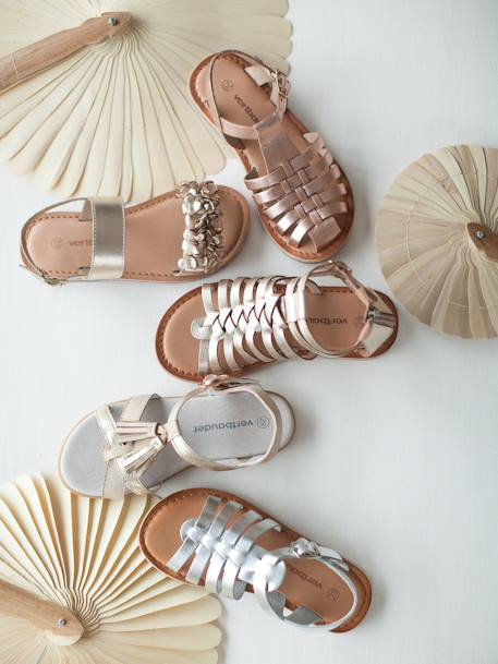 Leather Gladiator Sandals for Children, Designed for Autonomy 6497 - vertbaudet enfant 