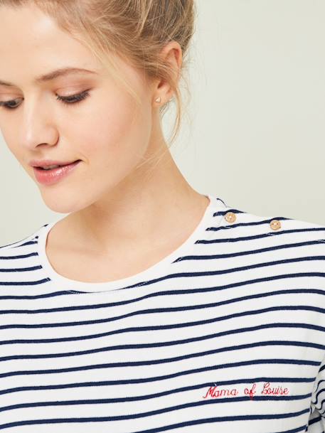 Sailor-Style T-Shirt Dark Blue Stripes - vertbaudet enfant 