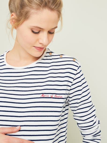 Sailor-Style T-Shirt Dark Blue Stripes - vertbaudet enfant 