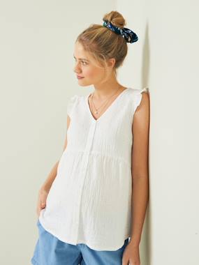 Maternity-Blouses, Shirts & Tunics-Cotton Gauze Blouse, Maternity & Nursing Special