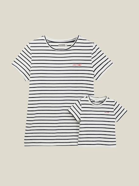 Kit spécial naissance T-shirt maman + T-shirt bébé RAYE BLEU - vertbaudet enfant 