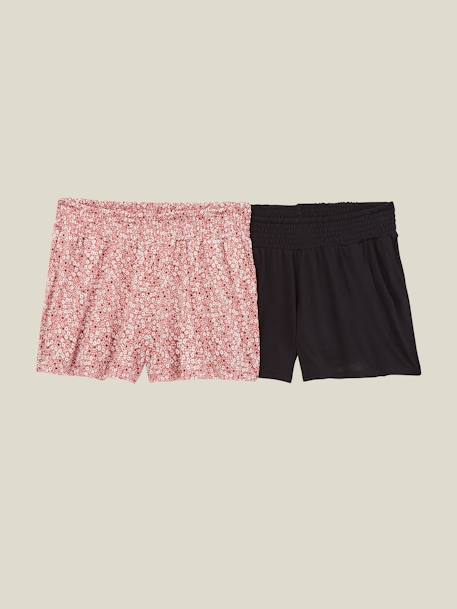 Pack of 2 Shorts in Fluid Fabric, for Maternity Light Brown/Print - vertbaudet enfant 